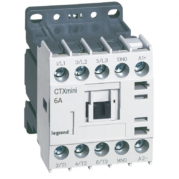 STYCZNIK MOCY MINI 6A 3 BIEGUNY STYK POMOCNICZY 1NO STEROWANIE 24V DC CTX3 - 417001 - LEGRAND