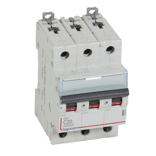 WYŁĄCZNIK NADPRĄDOWY C 20A 3 POLOWY CHARAKTERYSTYKA C SERII DX3 S313 - 409255 - LEGRAND