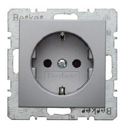 GNIAZDO SCHUKO Z UZIEMIENIEM SAMOZACISKI ALU B.KWADRAT/B.7 - 47431404 - HAGER