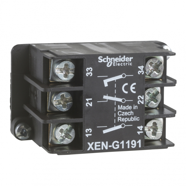 BLOK STYKÓW MONTAŻ Z PRZODU NZ+NO+NO STOP - XENG1191 - SCHNEIDER ELECTRIC
