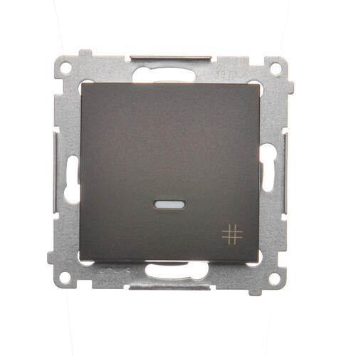 Łącznik krzyżowy z podświetleniem LED (moduł) 10AX, 250V~, szybkozłącza; brąz mat - DW7L.01/46 - KONTAKT SIMON