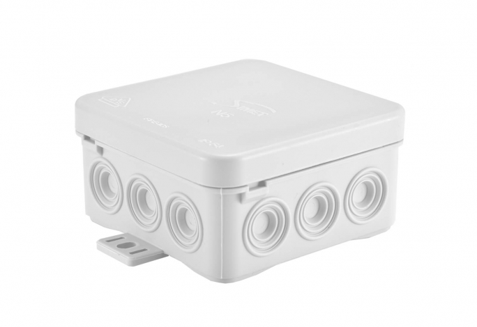 PUSZKA N5W NAŚCIENNA DŁAWNICOWANA 74X74X39MM SERIA FASTBOX IP 54 ŚNIEŻNO-BIAŁY - 83005006 - SIMET