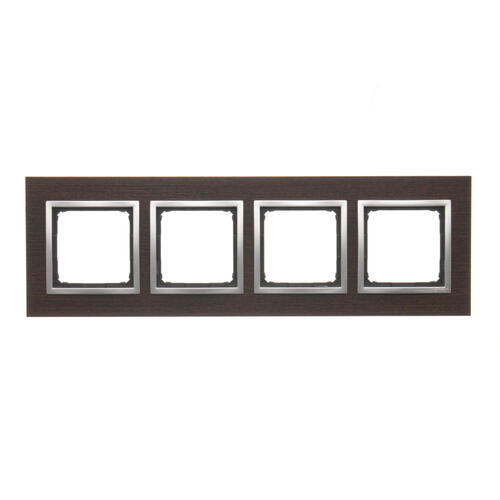 Ramka 4-krotna Nature-Drewno, SREBRNE WENGE, IP20/IP44* (*IP44-należy zastosować zestaw uszczelek DUN4) - DRN4/84 - KONTAKT SIMON