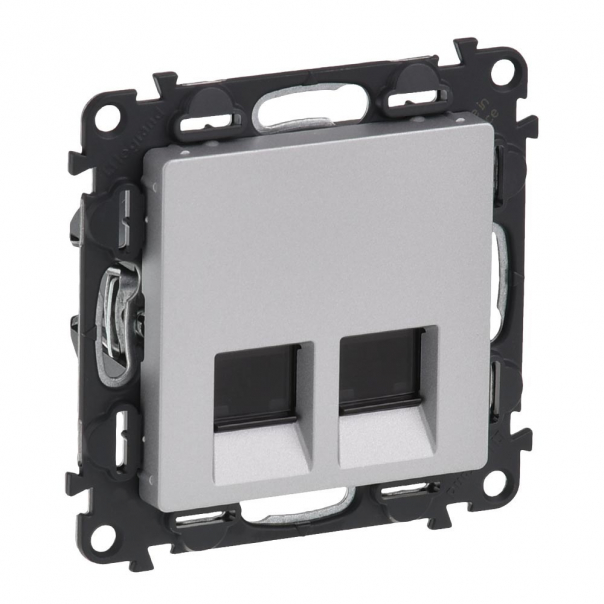 GNIAZDO 2XRJ45 KAT.5E FTP ALUMINIUM VALENA LIFE - 753354 - LEGRAND