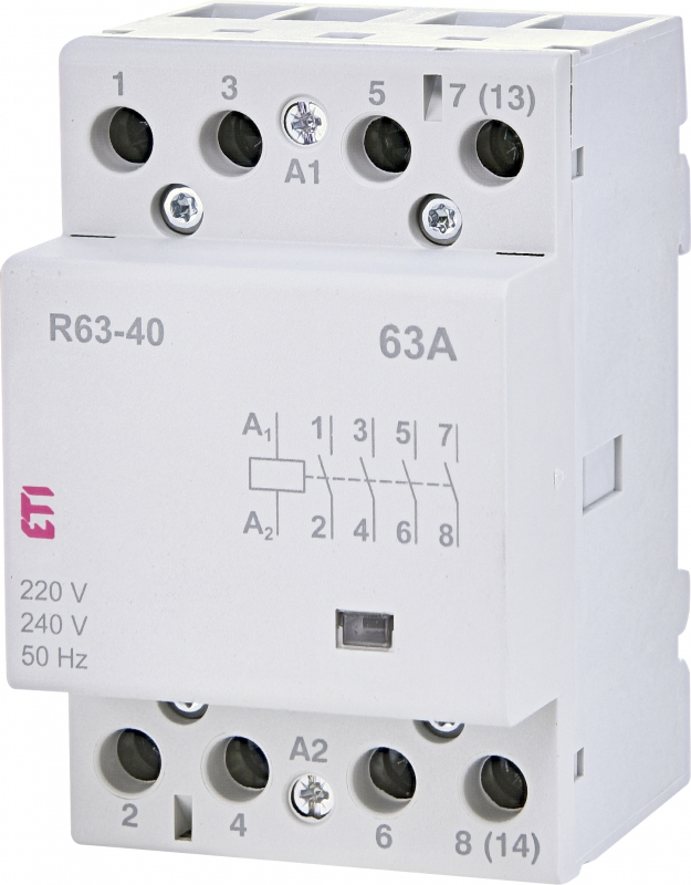 STYCZNIK MODUŁOWY 63A 4 STYKI ZWIERNE (3 MOD. 4 BIEG.) R 63-40 230V - 002463450 - ETI