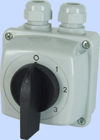 ŁĄCZNIK KRZYWKOWY W OBUDOWIE E25-63 GRZEJNIKOWY 0-1-2-3 IP-44 - 952562 - ELEKTROMET DZIERŻONIÓW