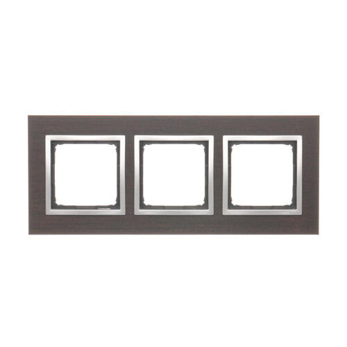 Ramka 3-krotna Nature-Drewno, SREBRNE WENGE, IP20/IP44* (*IP44-należy zastosować zestaw uszczelek DUN3) - DRN3/84 - KONTAKT SIMON