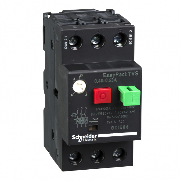 WYŁĄCZNIK SILNIKOWY MAGNETYCZNO-TERMICZNY 0,40..0,63A - GZ1E04 - SCHNEIDER ELECTRIC