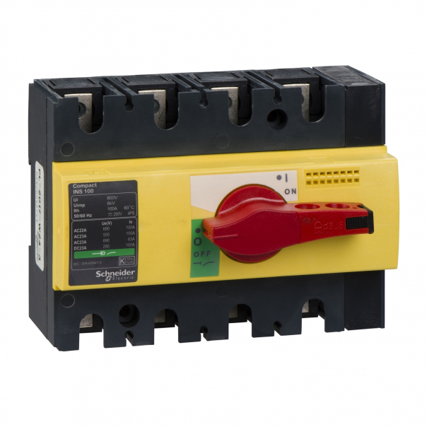 ROZŁĄCZNIK ŻÓŁTO-CZERWONY 100A 4P INS100 - 28925 - SCHNEIDER ELECTRIC
