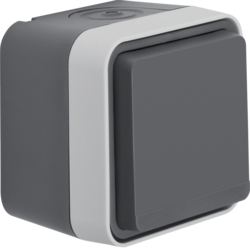 GNIAZDO POJEDYNCZE Z UZIEMIENIEM 2P+Z ZACISKI ŚRUBOWE KOMPLETNE 16A 250V IP55 SZARY W.1 - 6768813515 - HAGER - BERKER