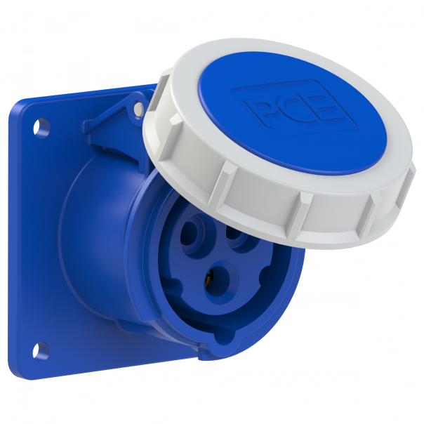 GNIAZDO TABLICOWE PROSTE POWER TWIST IP67  16A 230V 2P+Z 75x75mm  - 3132-6 - PCE