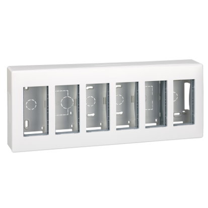 Obudowa natynkowa S500 6-modułowa, 12x K45; kompletna; czysta biel - 51000006-030 - KONTAKT SIMON