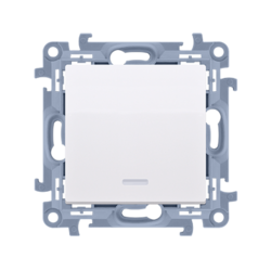 Przycisk bez piktogramu z podświetleniem LED (moduł) 10AX, 250V~, zaciski śrubowe; biały - CP1L.01/11 - KONTAKT SIMON