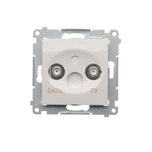 Gniazdo TV-DATA. Dwa porty wyjściowe typu "F" (moduł). Częstotliwość dla wejścia 5-1000 MHz; biały - DAD1.01/11 - KONTAKT SIMON