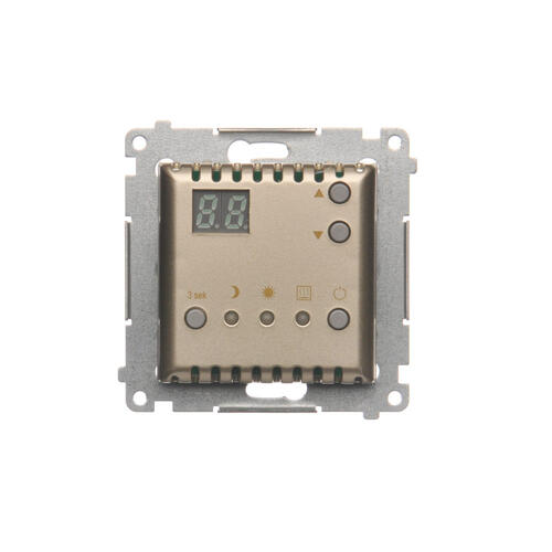 Regulator temperatury z wyświetlaczem z czujnikiem wewnętrznym (moduł) 16(2) A, 230V~; złoty mat - DTRNW.01/44 - KONTAKT SIMON