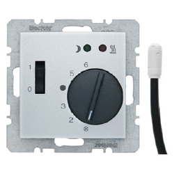 REGULATOR TEMPERATURY PODŁOGOWEJ Z ZESTYKIEM ZWIERNYM ELEMENTEM CENTRALNYM I ŁĄCZNIKIEM ALU B.KWADRAT/B.3/B.7 - 20341404 - HAGER