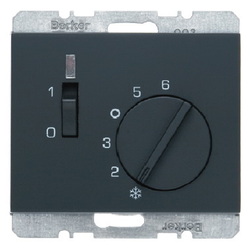 REGULATOR TEMPERATURY POMIESZCZENIA 24V Z ZESTYKIEM ZWIERNYM ELEMENTEM CENTRALNYM I ŁĄCZNIKIEM ANTRACYT MAT K.1 - 20317106 - HAGER