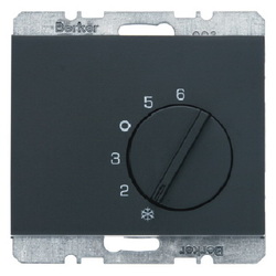 REGULATOR TEMPERATURY POMIESZCZENIA Z ZESTYKIEM ZMIENNYM I ELEMENTEM CENTRALNYM ANTRACYT MAT K.1 - 20267106 - HAGER