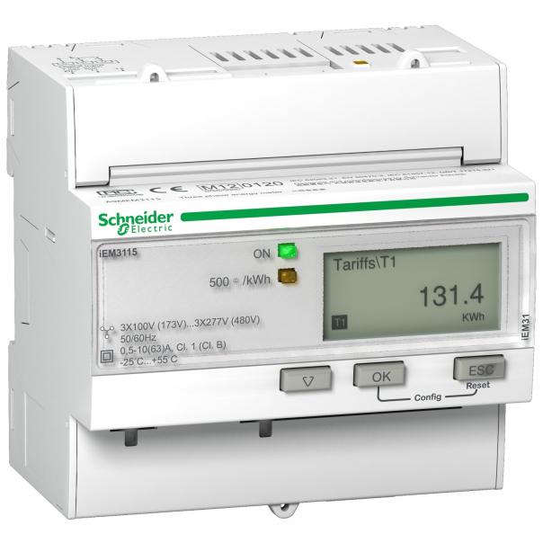 LICZNIK KWH IEM3115 - 63A TARYFOWY MID. - A9MEM3115 - SCHNEIDER ELECTRIC