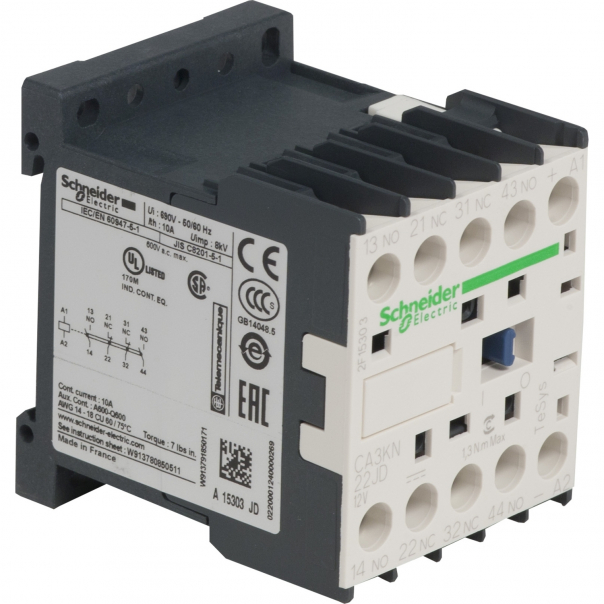STYCZNIK OBWODÓW POMOCNICZYCH 2NO 2NZ ZACISKI ŚRUBOWE 12VDC - CA3KN22JD - SCHNEIDER ELECTRIC