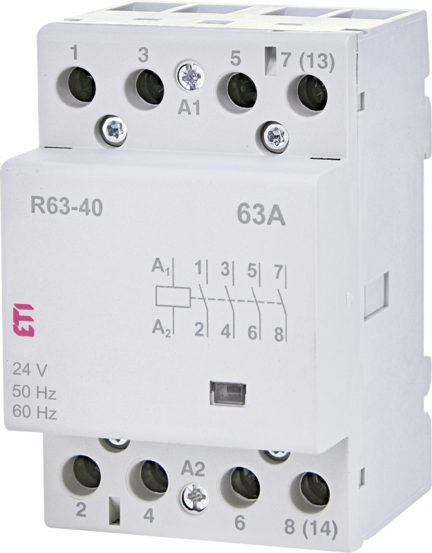 STYCZNIK MODUŁOWY 63A 4 STYKI ZWIERNE (3 MOD. 4 BIEG.) R 63-40 24V - 002463451 - ETI