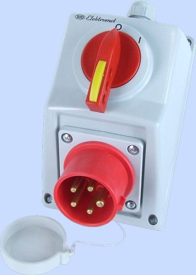 ZESTAW INSTALACYJNY Z/O C16-18N WŁĄCZ-WYŁĄCZ 0-I WTYK 3P+N+Z IP-44 - 971641 - ELEKTROMET DZIERŻONIÓW