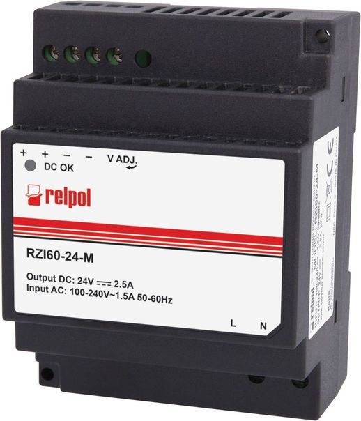 Zasilacz impulsowy 60W 24VDC 2,5A modułowy - 2615399 - RELPOL