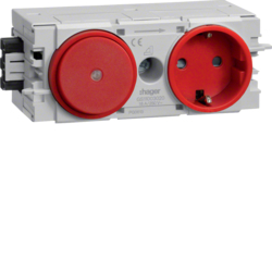 GNIAZDO SCHUKO Z PRZEŁĄCZNIKIEM WAGO C-PROFIL CZERWONE - GS11003020 - HAGER