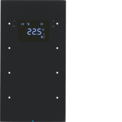 SENSOR DOTYKOWY POTRÓJNY Z REGULATOREM TEMPERATURY CZARNY SZKŁO R.3 - 75643055 - HAGER