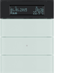 PRZYCISK POTRÓJNY Z REGULATOREM TEMPERATURY I WYŚWIETLACZEM SZKŁO BIAŁE B.IQ - 75663590 - HAGER