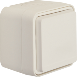 GNIAZDO POJEDYNCZE Z UZIEMIENIEM 2P+Z KOMPLETNE 16A 250V IP55 BIAŁY W.1 - 6768813512 - HAGER