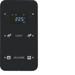 SENSOR DOTYKOWY PODWÓJNY Z REGULATOREM TEMPERATURY KONFIGUROWALNY CZARNY SZKŁO R.1  - 75642165 - HAGER