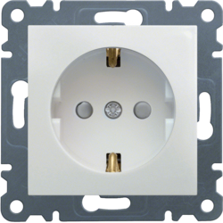 GNIAZDO SCHUKO Z PRZESŁONĄ STYKÓW BIAŁY LUMINA 2 - WL1060 - HAGER