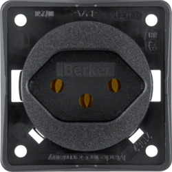 GNIAZDO Z UZIEMIENIEM "SZWAJCARIA" TYP 13 MECHANIZM CZARNY MAT INTEGRO FLOW  - 9624905 - HAGER