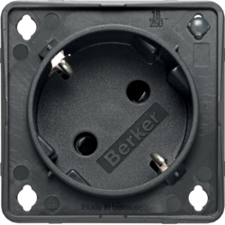 GNIAZDO SCHUKO 45&deg; Z DIODA KONTROLNĄ SNAP-IN 2 MM ANTRACYT MAT MECHANIZM INTEGRO  - 947132505 - HAGER