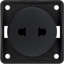 GNIAZDO BEZ UZIEMIENIA "STANDARD EURO-AMERYKAŃSKI" CZARNY MAT INTEGRO FLOW  - 962572503 - HAGER - BERKER