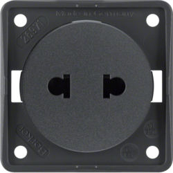 GNIAZDO BEZ UZIEMIENIA "STANDARD EURO-AMERYKAŃSKI" ANTRACYT MAT INTEGRO FLOW  - 962572505 - HAGER - BERKER