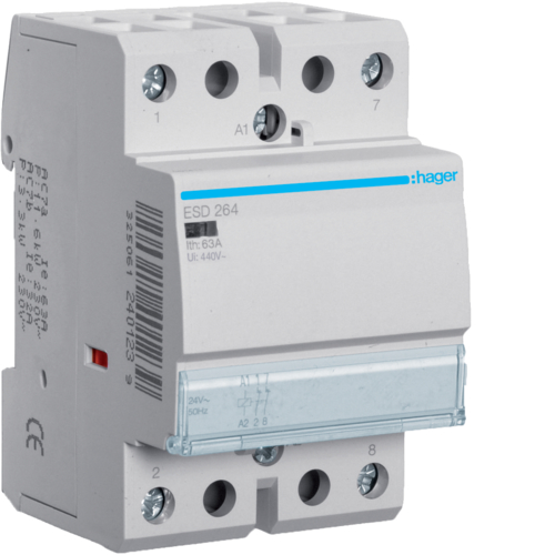 STYCZNIK 24V AC 2NC 40A. - ESD264 - HAGER