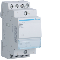 STYCZNIK CICHY 12V DC 3NO+1NC 25A. - ESL428SDC - HAGER - BERKER