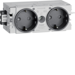 GNIAZDO SCHUKO PODWÓJNE WAGO C-PROFIL ANTRACYT - GS20009011 - HAGER
