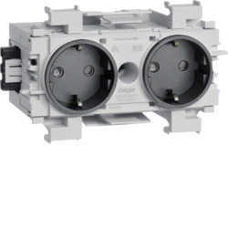 GNIAZDO SCHUKO PODWÓJNE WAGO MONTAŻ KRAWĘDZIOWY ANTRACYT - GS20019011 - HAGER