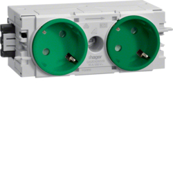 GNIAZDO SCHUKO PODWÓJNE 45ST. WAGO C-PROFIL ZIELONE - GS20106029 - HAGER