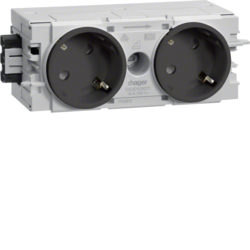 GNIAZDO SCHUKO PODWÓJNE 45ST. WAGO C-PROFIL ANTRACYT - GS20109011 - HAGER
