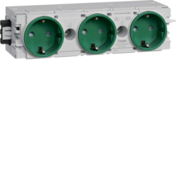 GNIAZDO SCHUKO POTRÓJNE POŁĄCZENIE WAGO C-PROFIL ZIELONE - GS30006029 - HAGER
