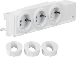 GNIAZDO SCHUKO POTRÓJNE 230V VDI SZYNA DIN/PŁYTA MONTAŻOWA - VZ00AS - HAGER