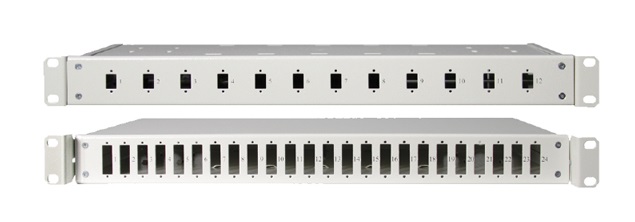 PANEL ŚWIATŁOWODOWY 19" TELESKOPOWY 1U 12XSC DUPLEX - BEZ WYPOSAŻENIA CZARNY. - 19-0100C - SABAJ