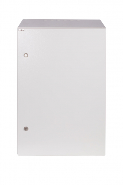 SZAFA WISZĄCA 19" 15UX600X600 MM IP 54, ŚCIANY BOCZNE PEŁNE, DRZWI PEŁNE, ZEWNĘTRZNA, RAL 7035 - SWK19-15U-60-DP-Z - SABAJ
