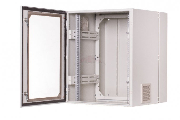 SZAFA WISZĄCA DWUDZIELNA 19" 9U, 600X400 IP 54, ŚCIANY BOCZNE PEŁNE, DRZWI Z SZYBĄ, ZEWNĘTRZNA - SWKD19-9U-40-DS-Z - SABAJ