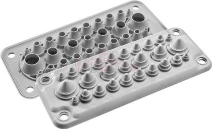 PRZELOTKA KABLOWA PŁYTA PRZEPROWADZAJĄCA 27 PRZEWODÓW IP66 SZARA MULTIGATE  - RS-MC-25/27 - SABAJ