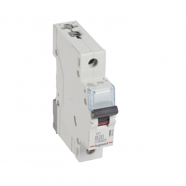 WYŁĄCZNIK NADPRĄDOWY B 20A 1-POLOWY CHARAKTERYSTYKA B SERII TX3 S 311 - 404085 - LEGRAND